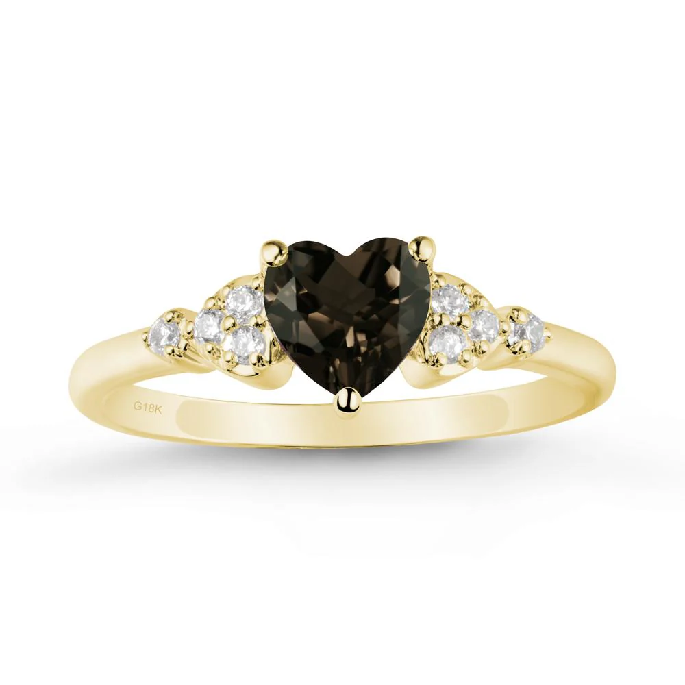 Simple Heart Shaped Smoky Quartz Ring - Image 7
