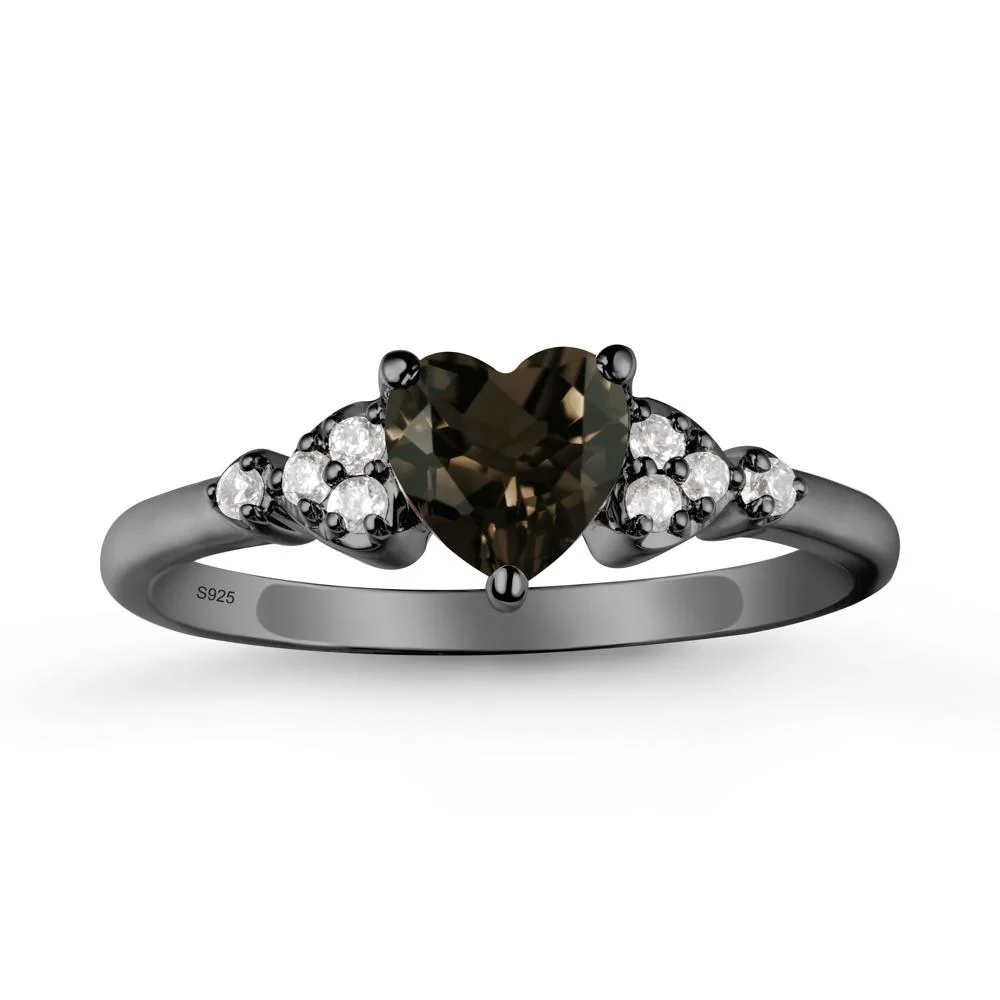 Simple Heart Shaped Smoky Quartz Ring - Image 8