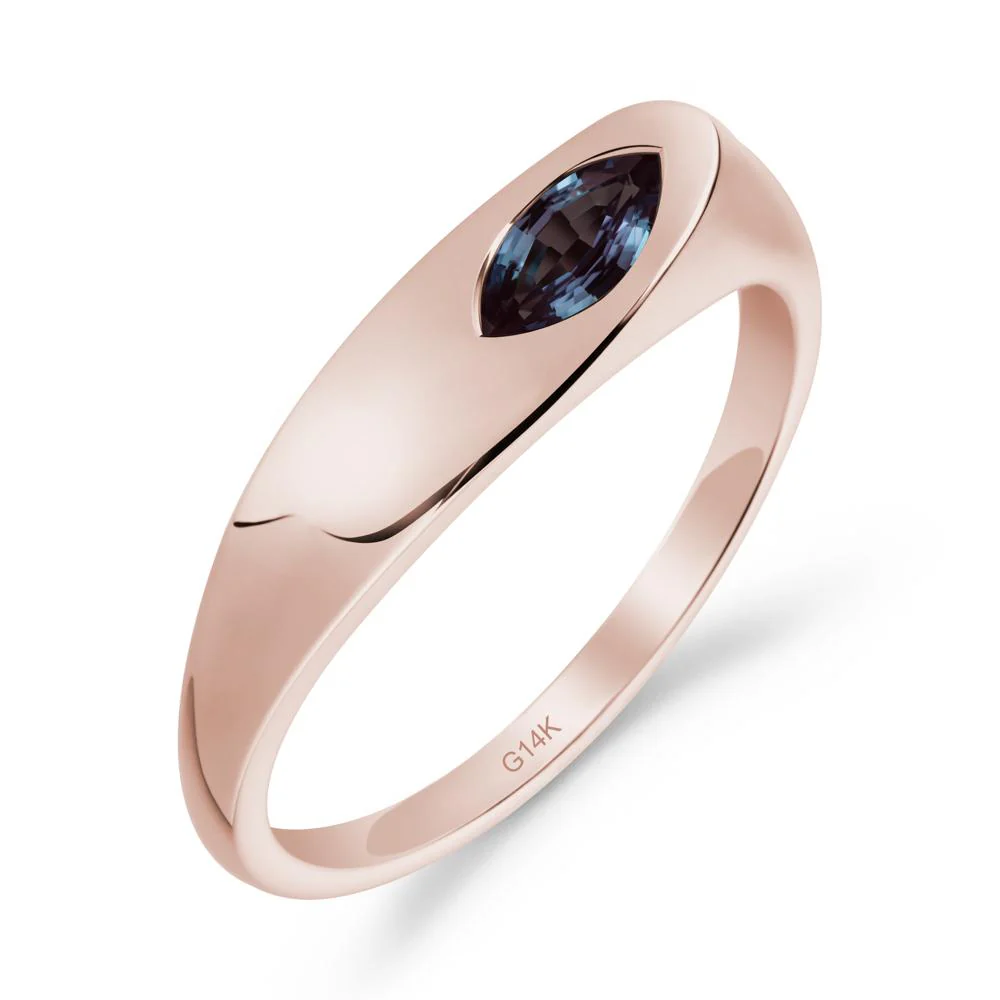 Simple Marquise Alexandrite Ring - Image 3