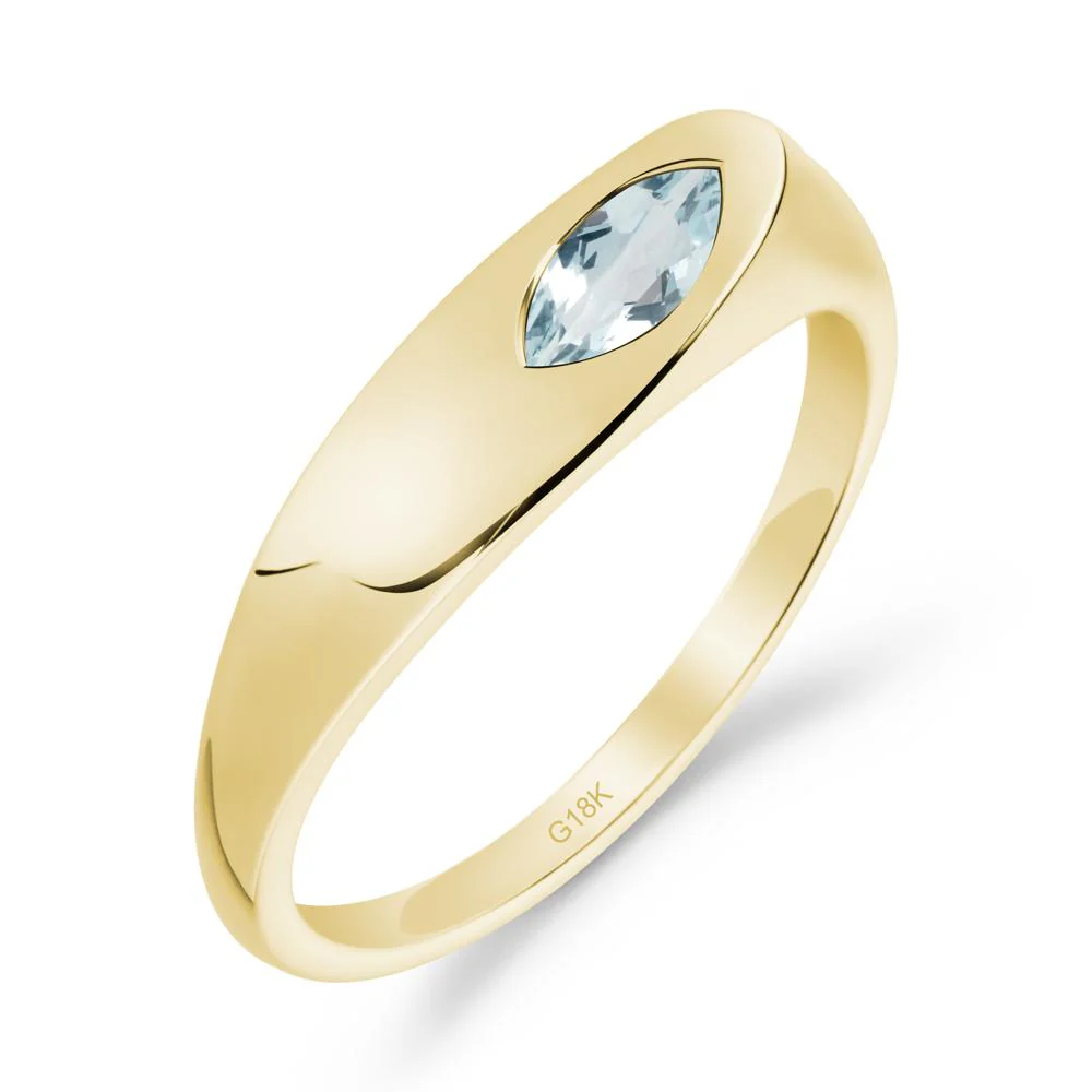 Simple Marquise Aquamarine Ring - Image 4
