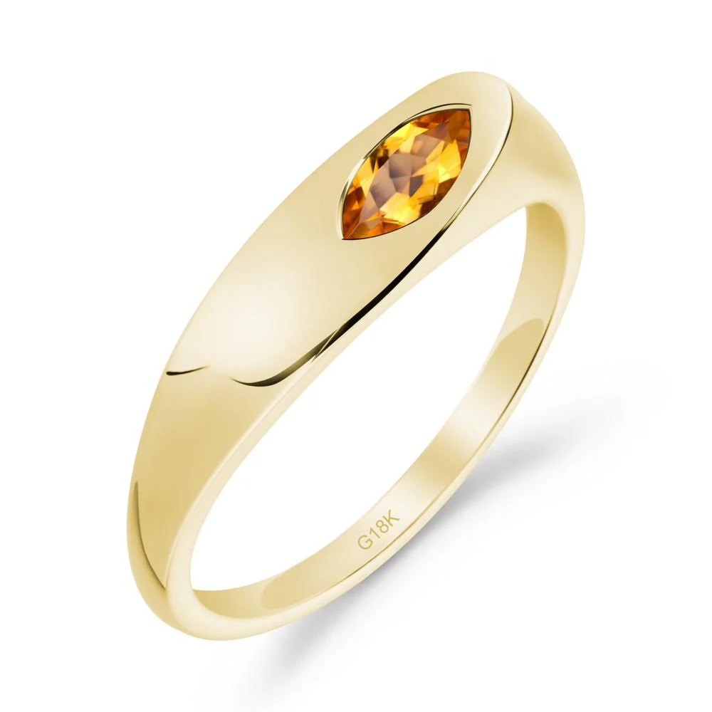 Simple Marquise Citrine Ring - Image 3