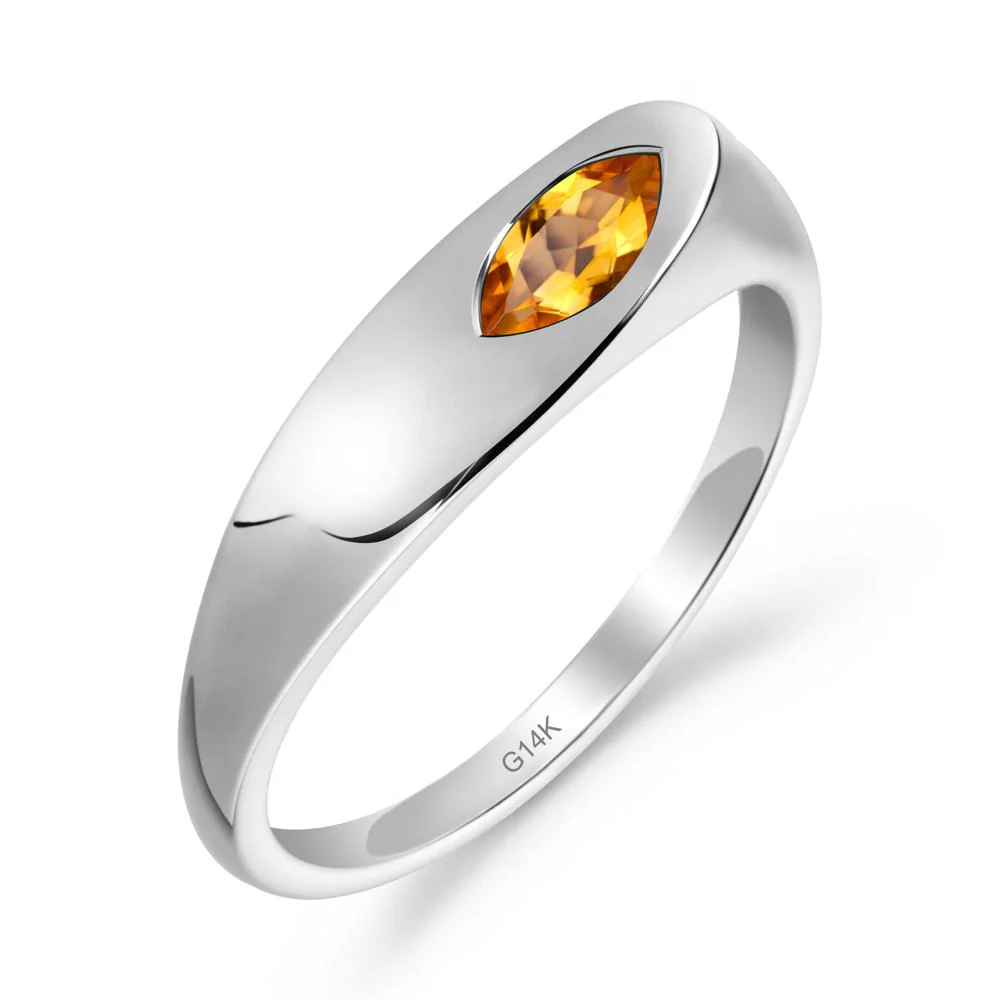 Simple Marquise Citrine Ring - Image 5