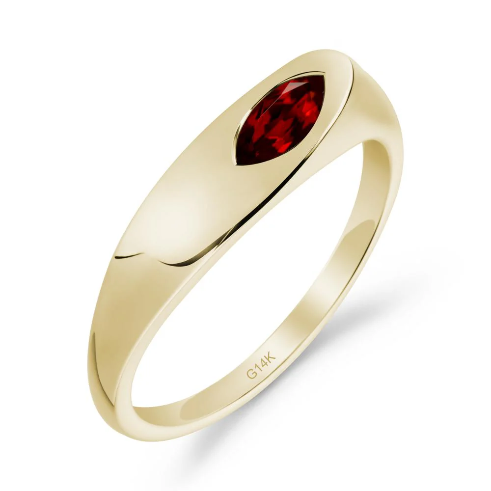 Simple Marquise Garnet Solitaire Ring - Image 4