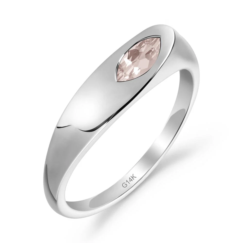 Simple Marquise Morganite Solitaire Ring
