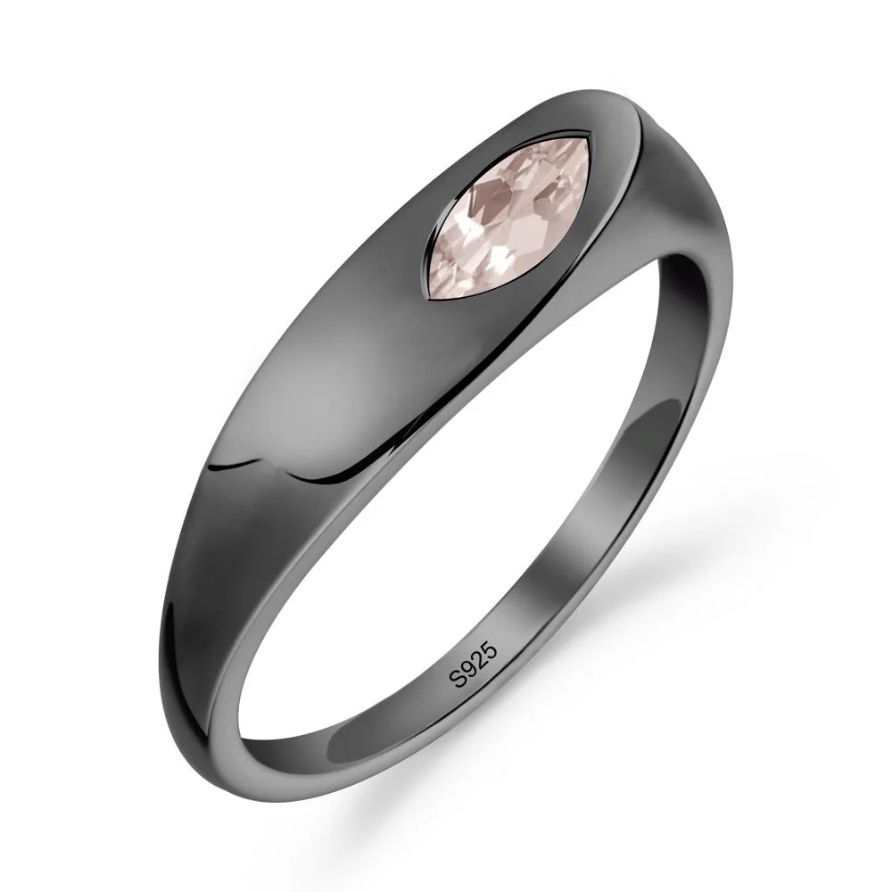 Simple Marquise Morganite Solitaire Ring - Image 3