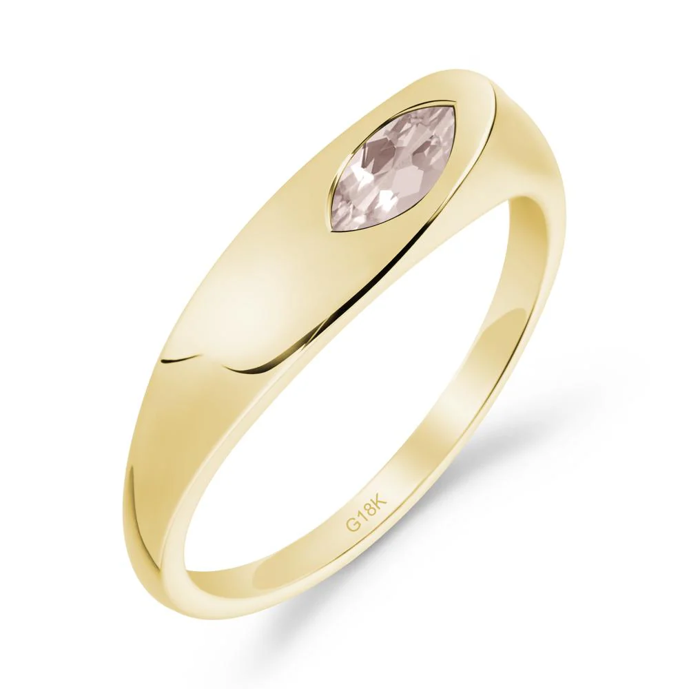 Simple Marquise Morganite Solitaire Ring - Image 4