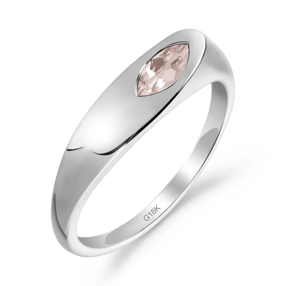 Simple Marquise Morganite Solitaire Ring - Image 8