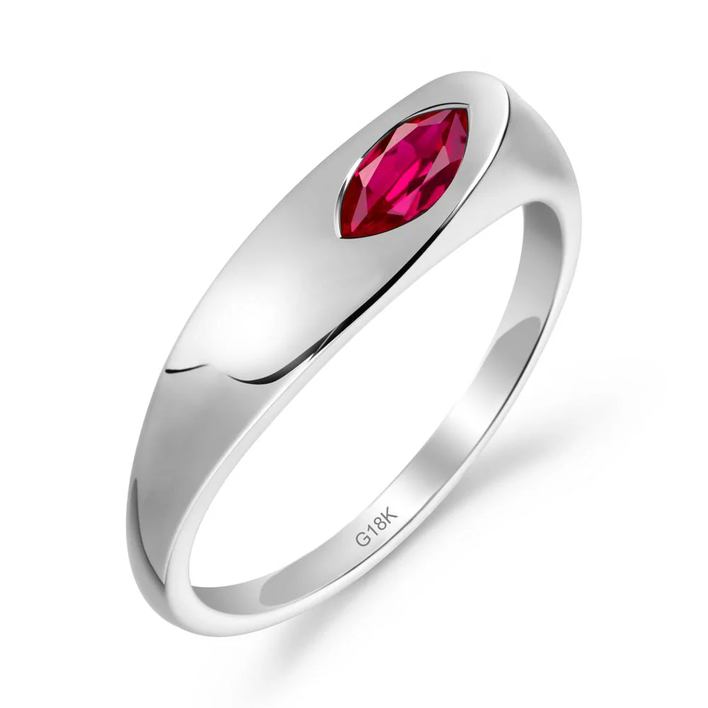 Simple Marquise Ruby Ring - Image 2