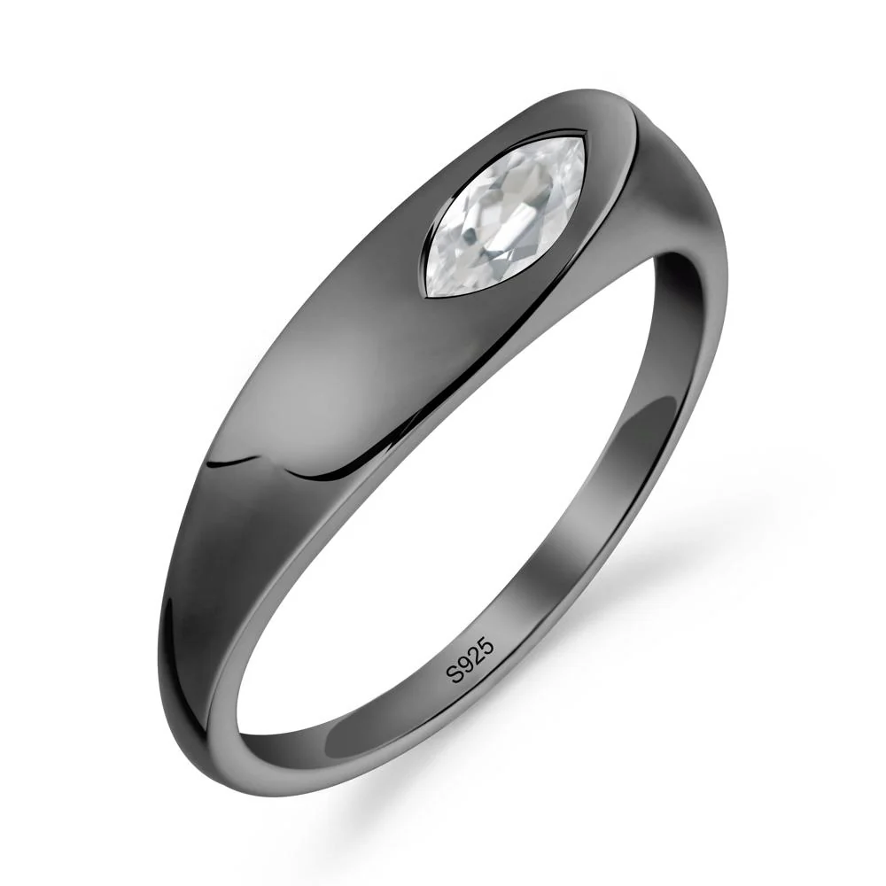 Simple Marquise White Topaz Ring