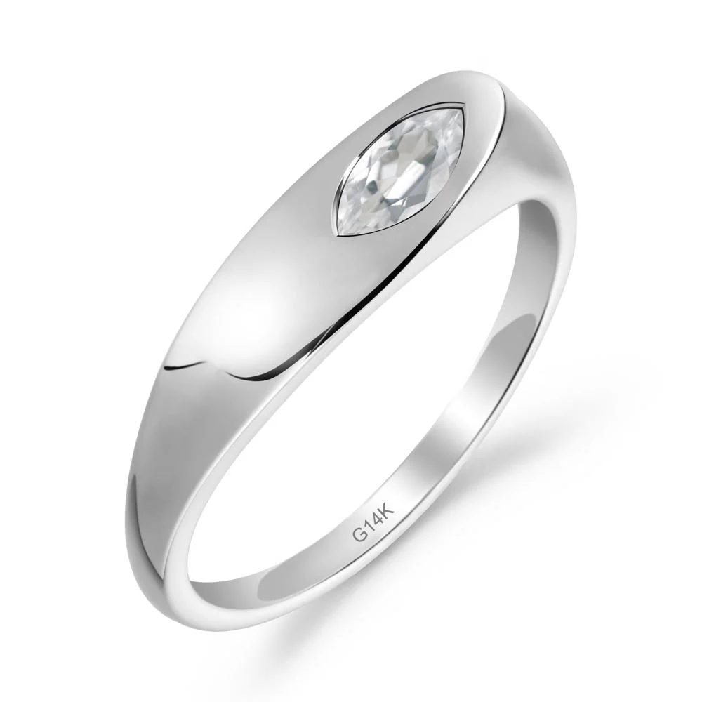 Simple Marquise White Topaz Ring - Image 6