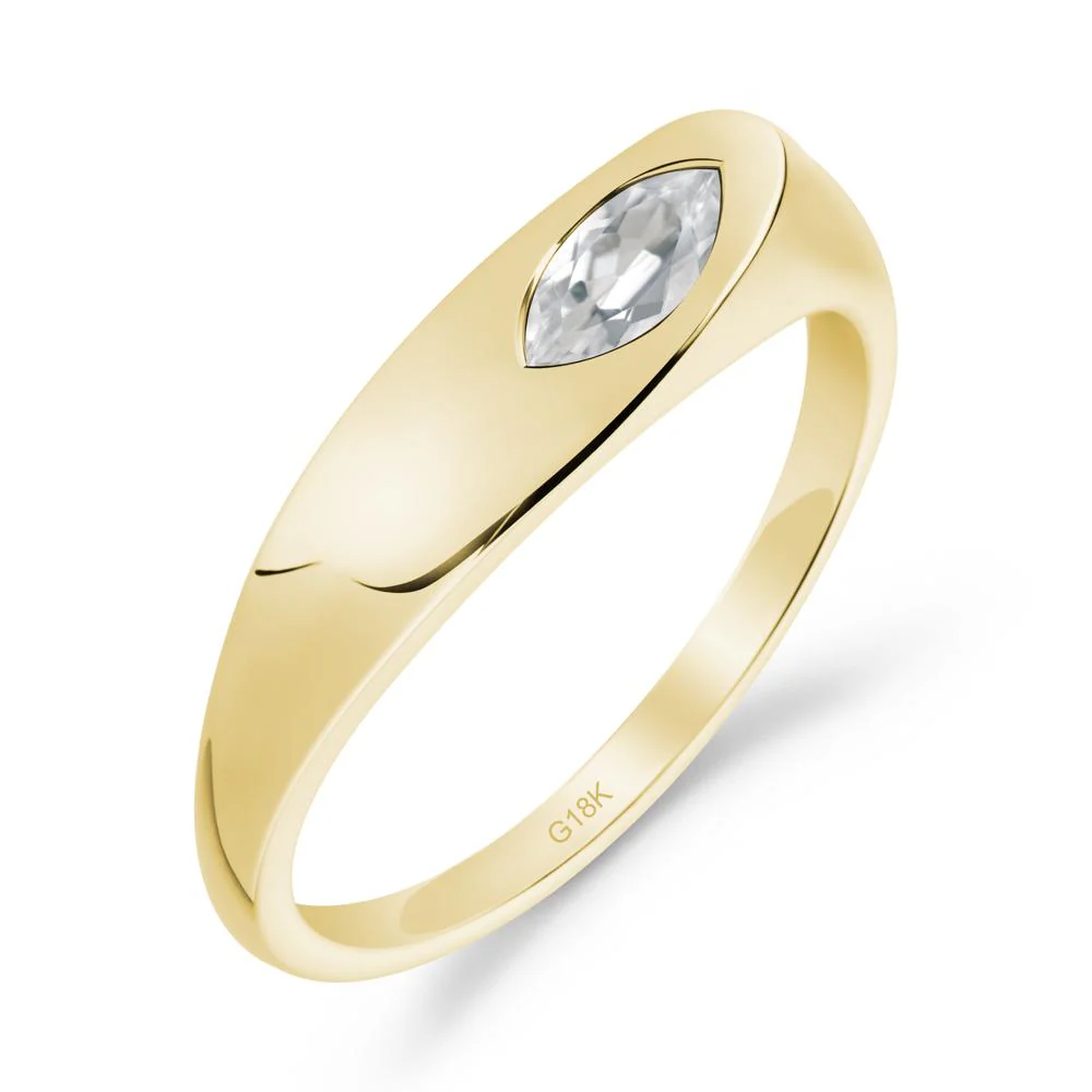 Simple Marquise White Topaz Ring - Image 7