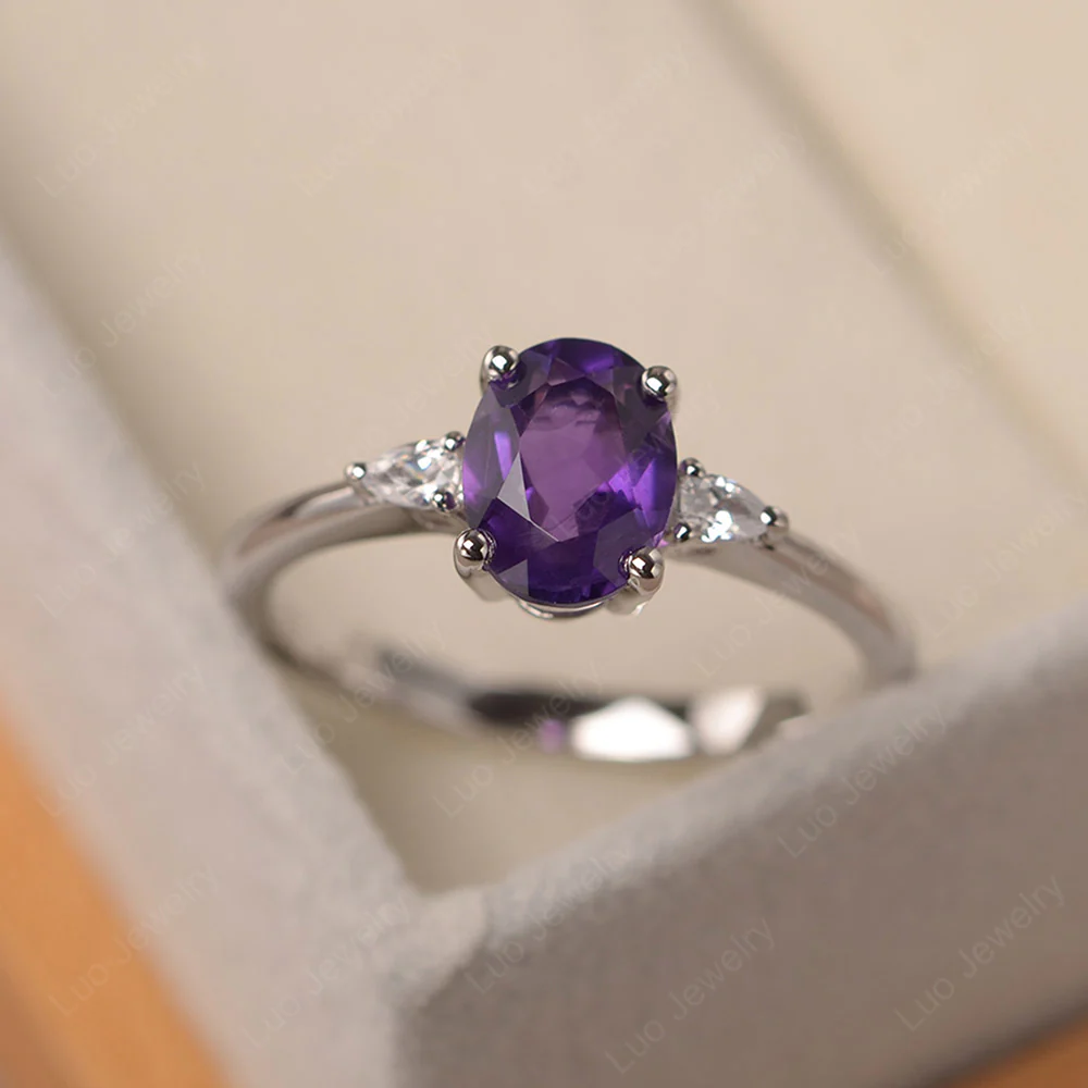Amethyst Oval Engagement Ring