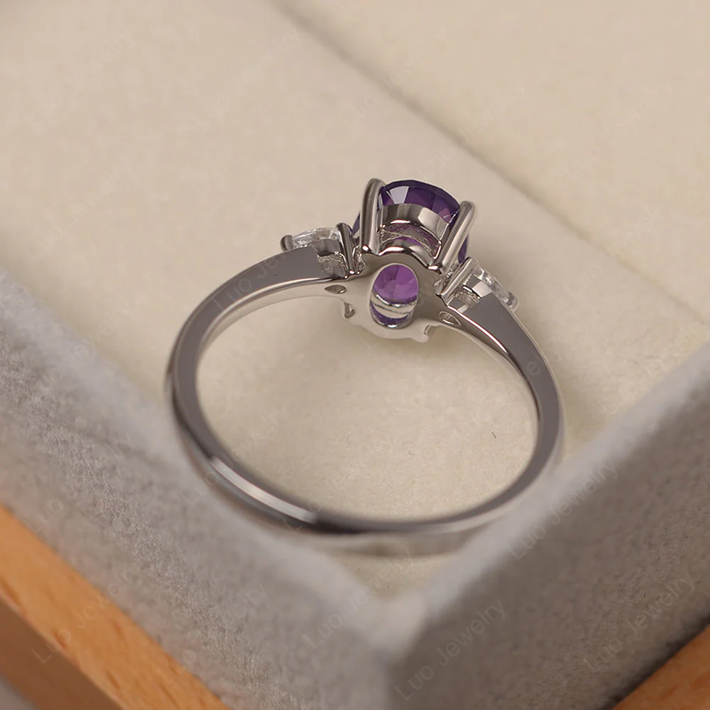 Amethyst Oval Engagement Ring - Image 3