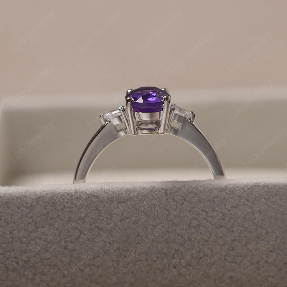 Amethyst Oval Engagement Ring - Image 4