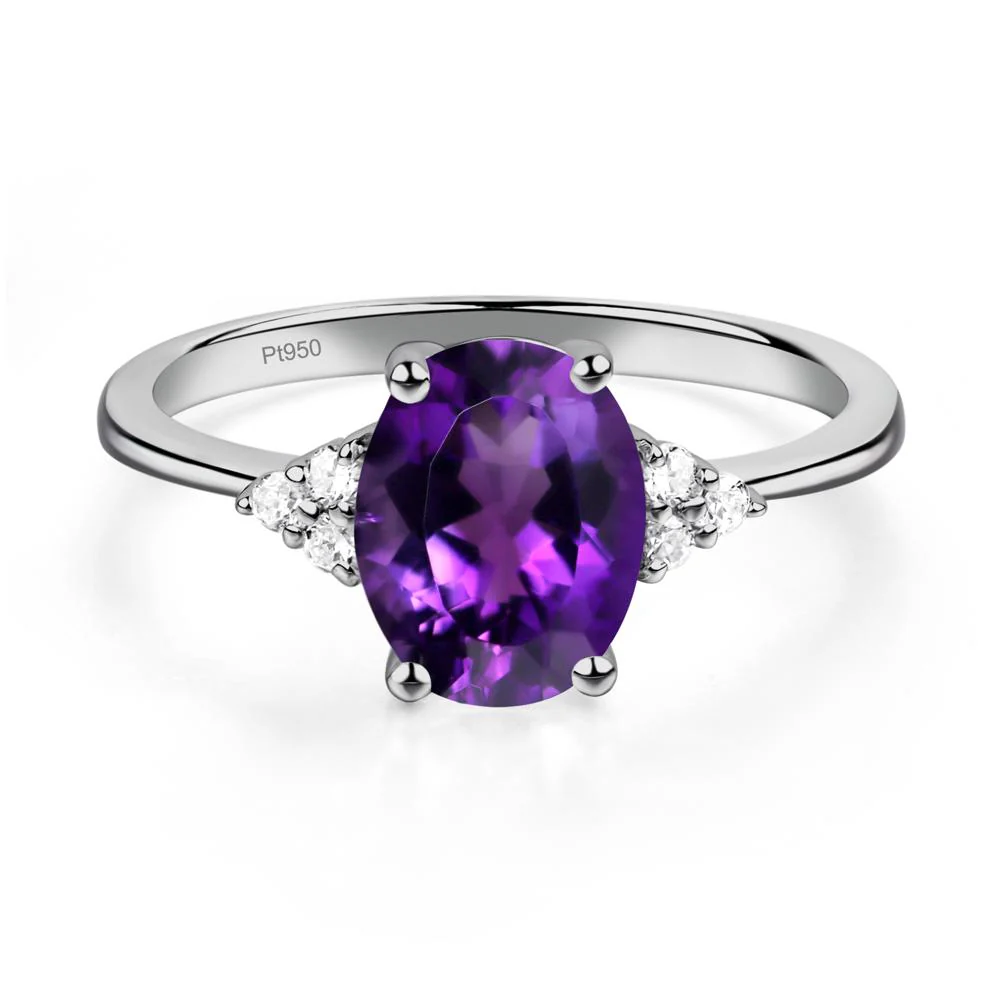 Simple Oval Amethyst Ring