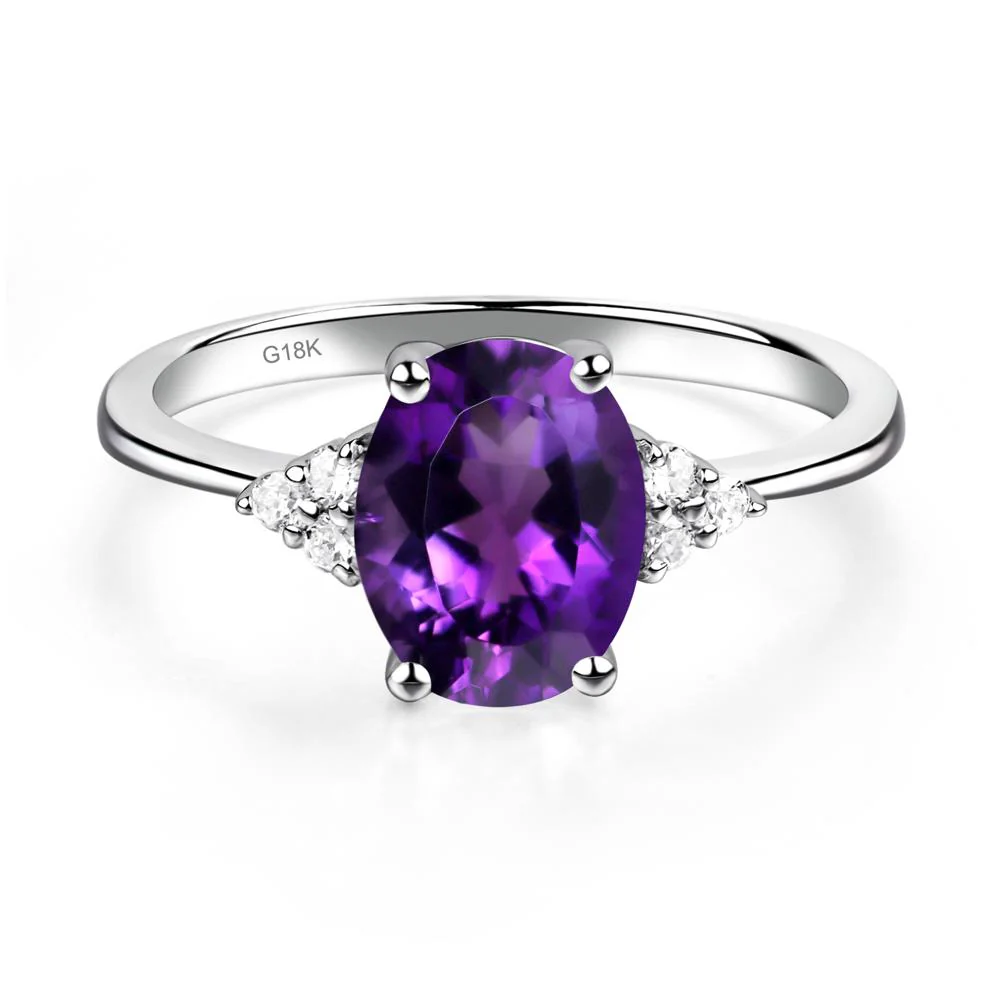 Simple Oval Amethyst Ring - Image 6