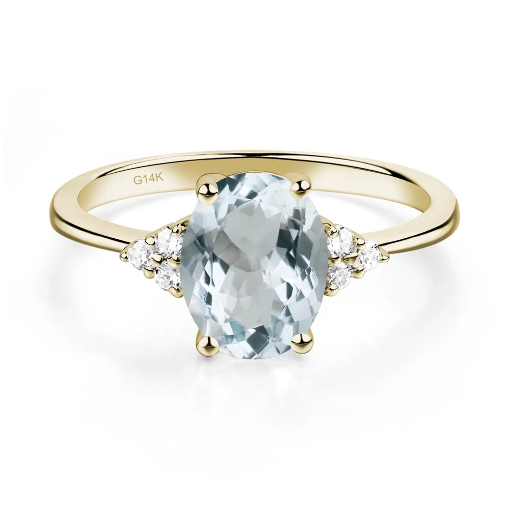 Simple Oval Aquamarine Ring - Image 3