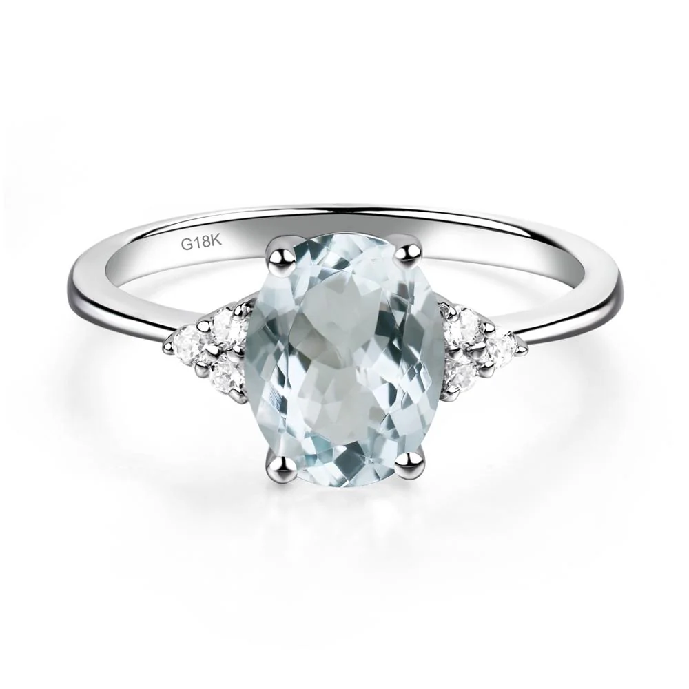 Simple Oval Aquamarine Ring - Image 5