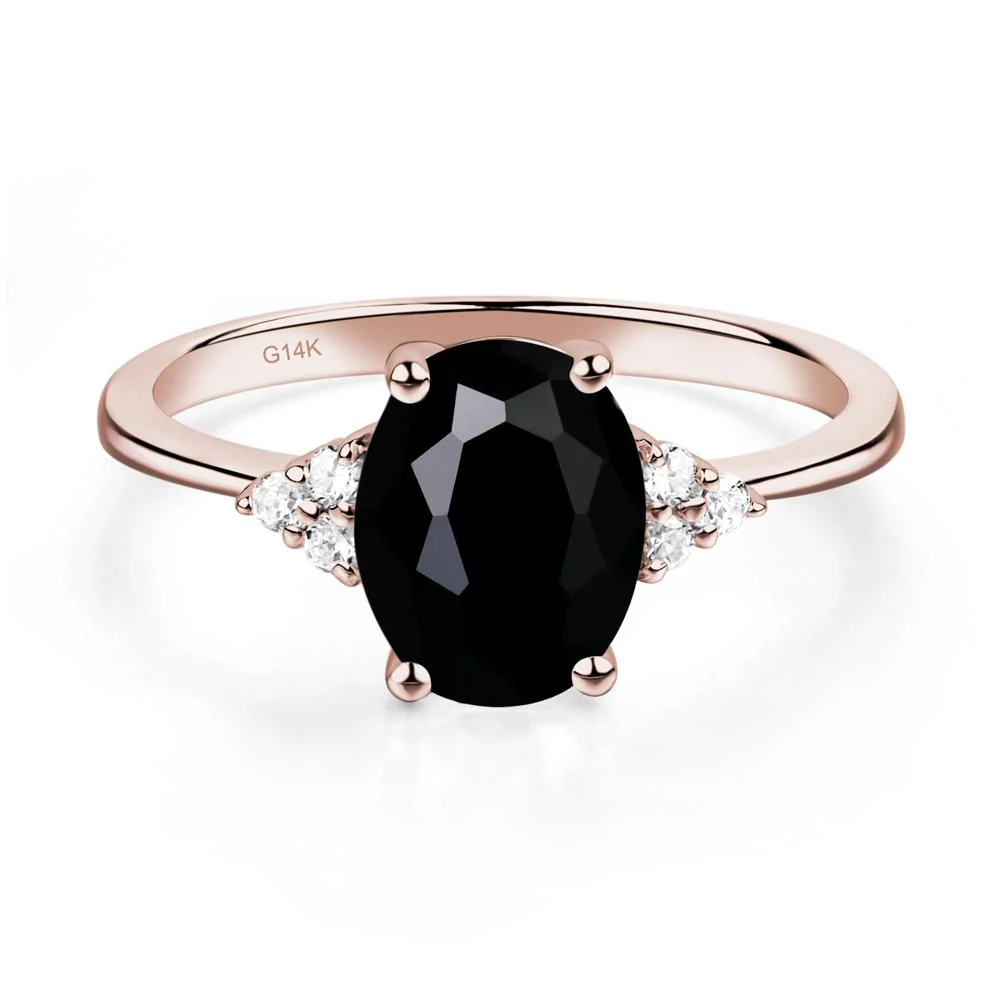 Simple Oval Black Spinel Ring - Image 2