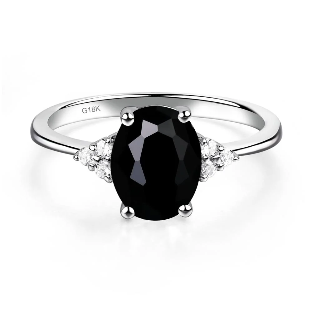 Simple Oval Black Spinel Ring - Image 5