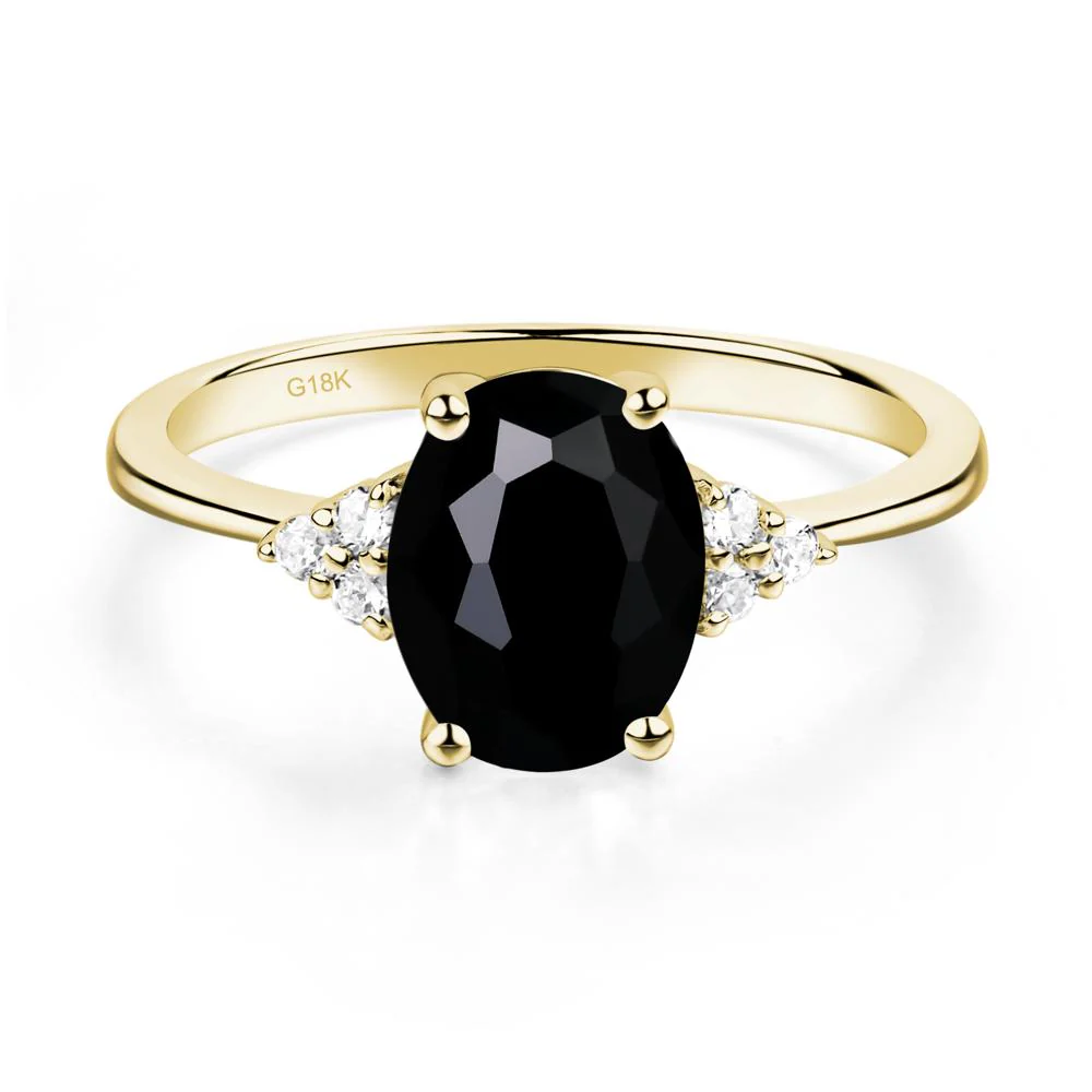 Simple Oval Black Spinel Ring - Image 6