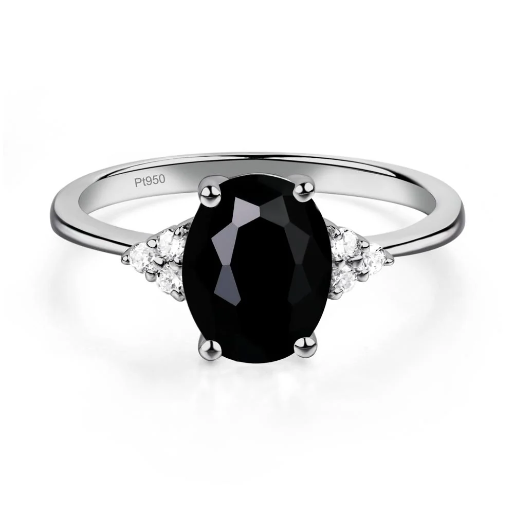 Simple Oval Black Spinel Ring - Image 8