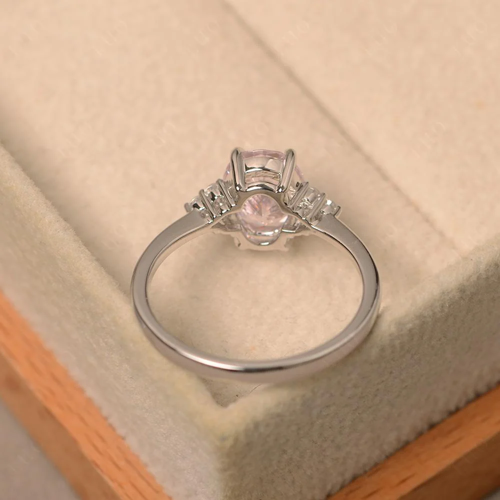 Simple Oval Pink Cubic Zirconia Ring - Image 12