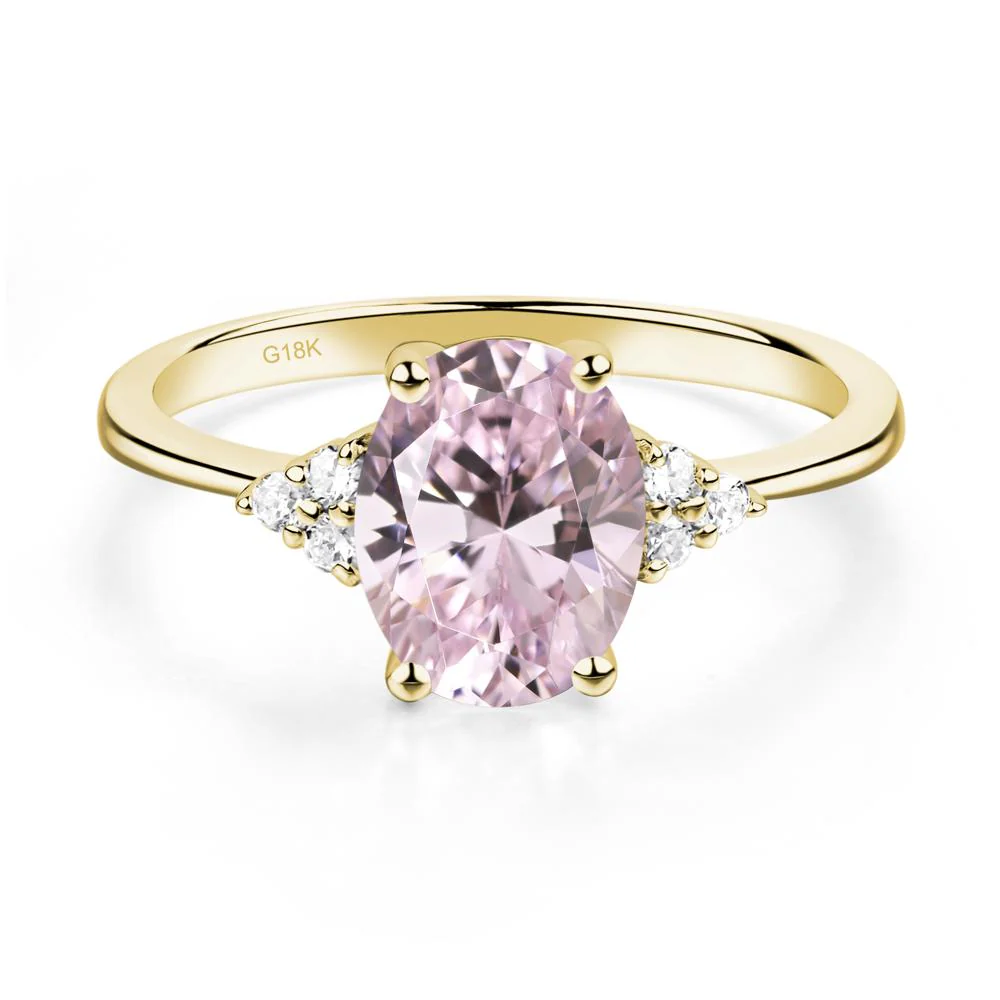 Simple Oval Pink Cubic Zirconia Ring - Image 7