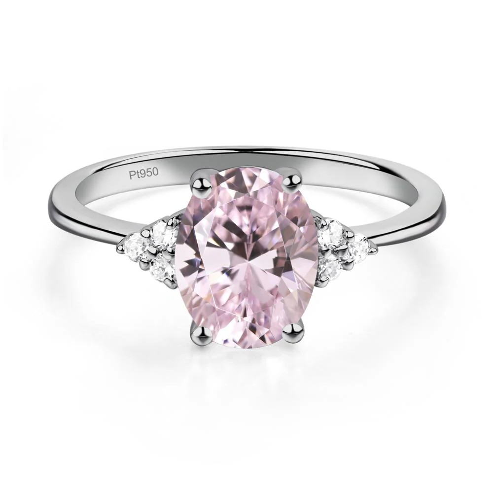 Simple Oval Pink Cubic Zirconia Ring - Image 8