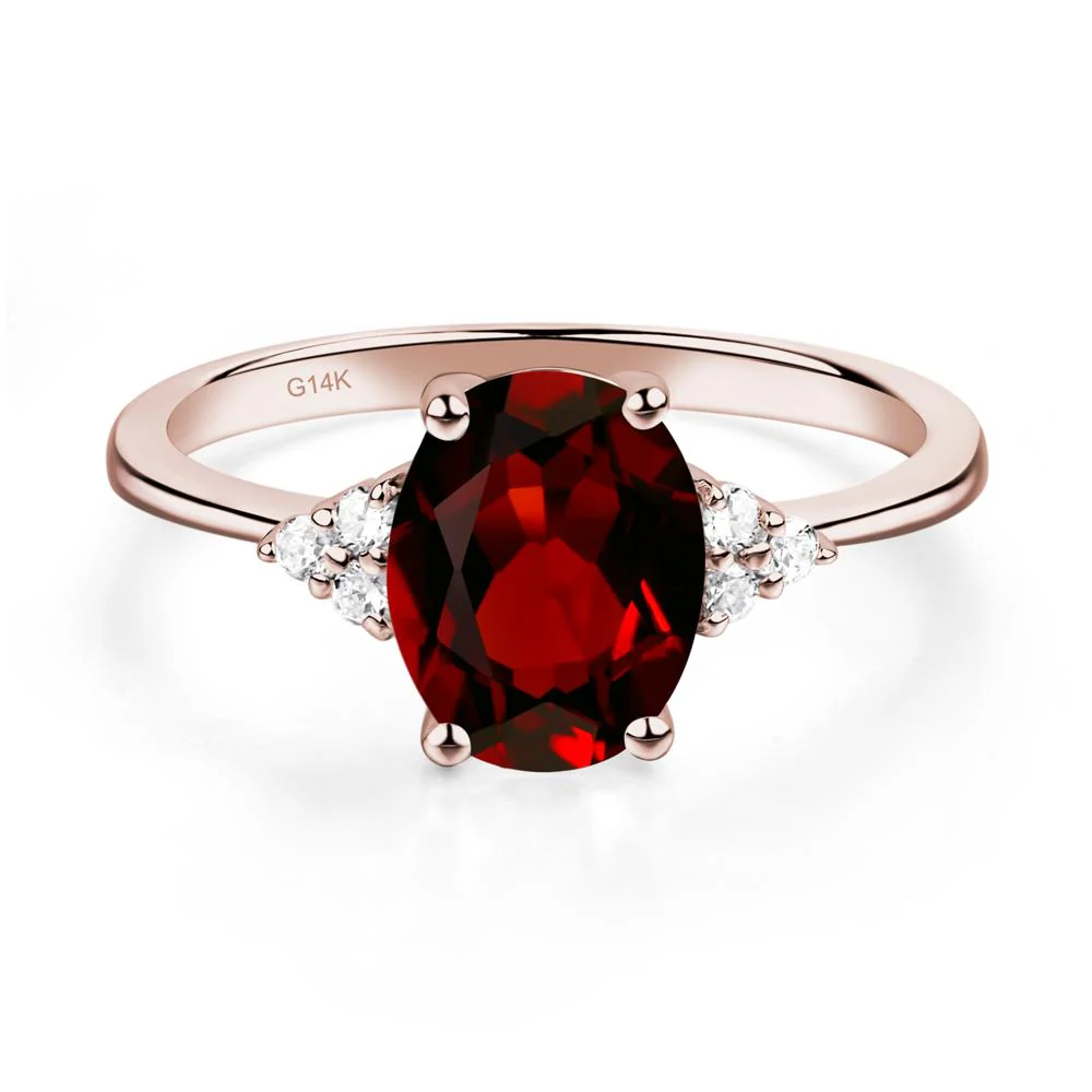 Simple Oval Garnet Ring