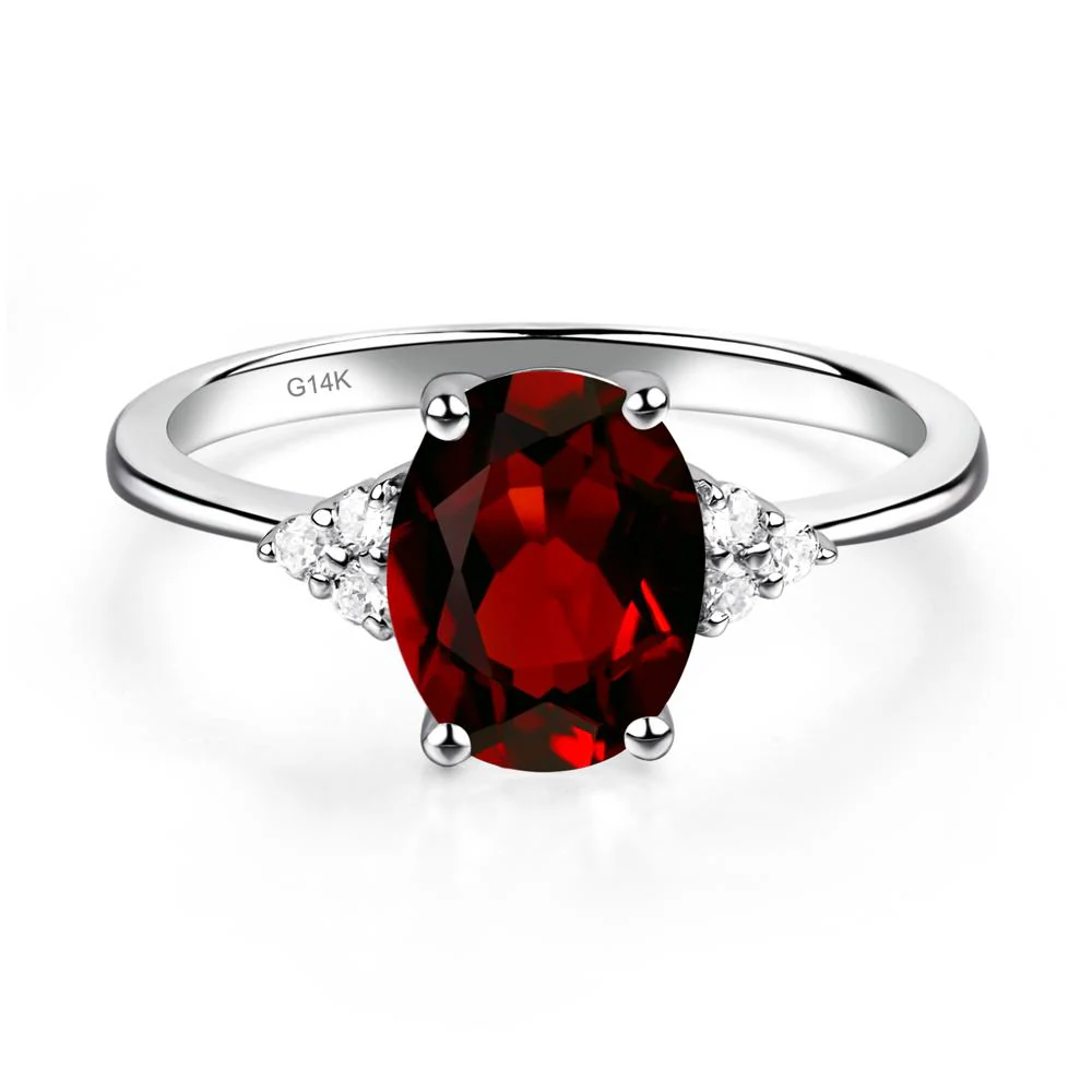 Simple Oval Garnet Ring - Image 2