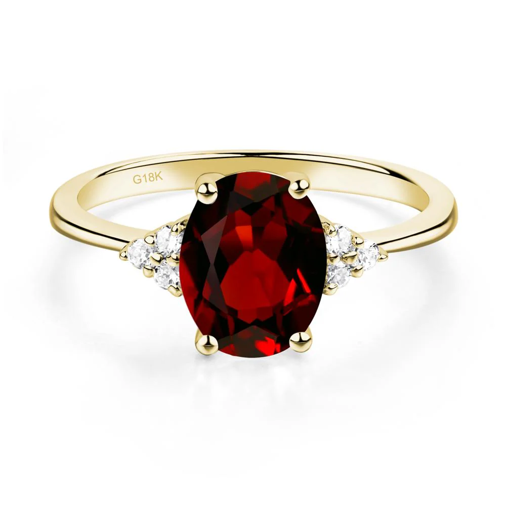 Simple Oval Garnet Ring - Image 6