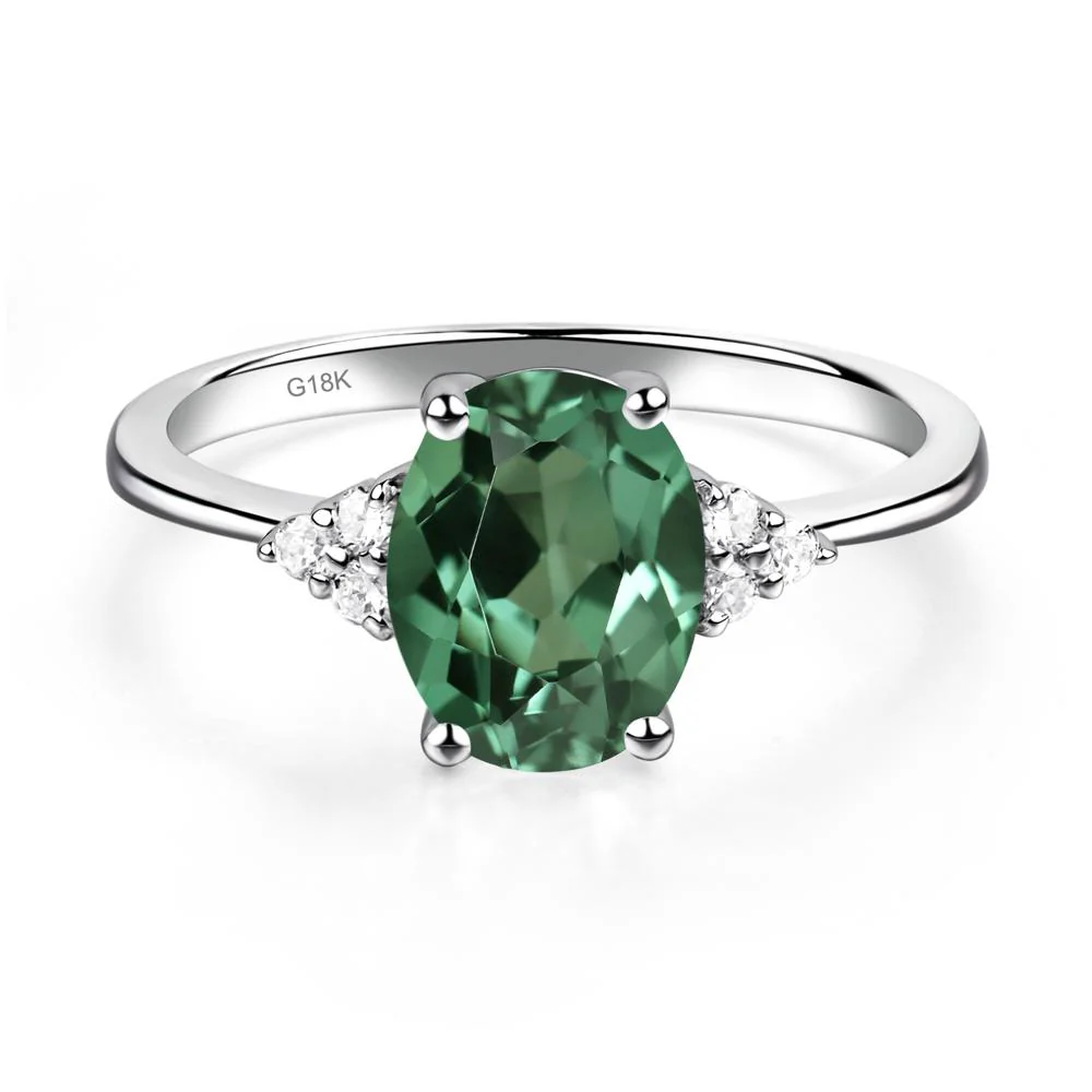 Simple Oval Green Sapphire Ring - Image 5