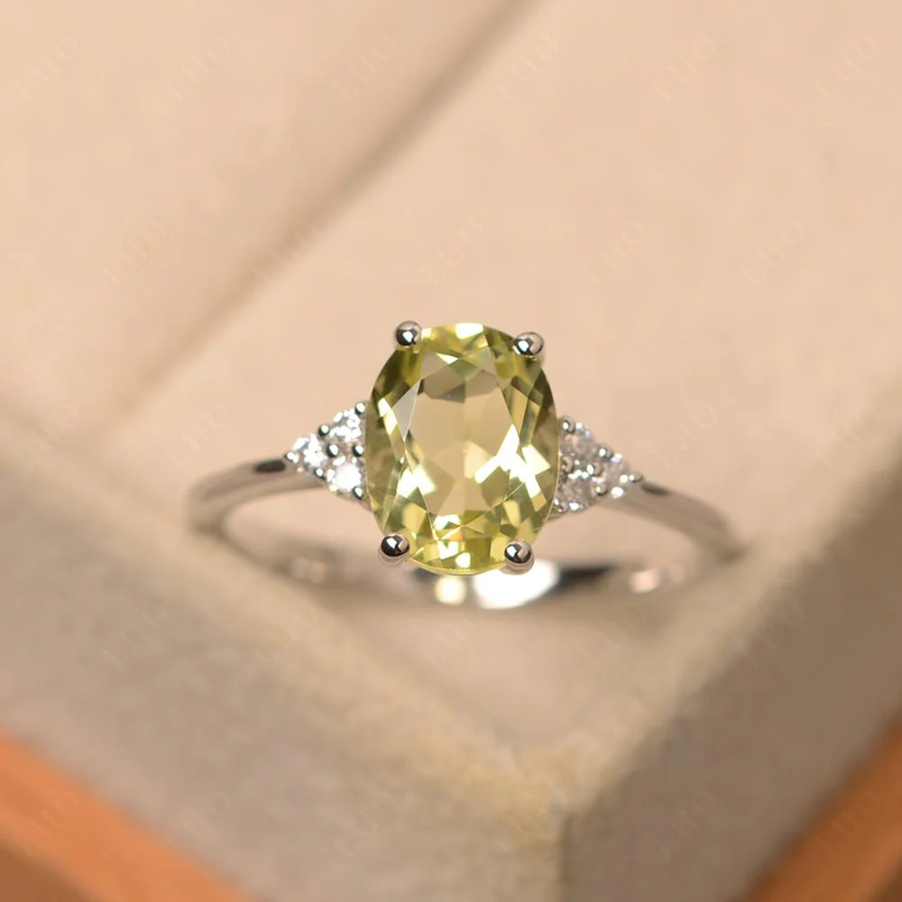 Simple Oval Lemon Quartz Ring - Image 10