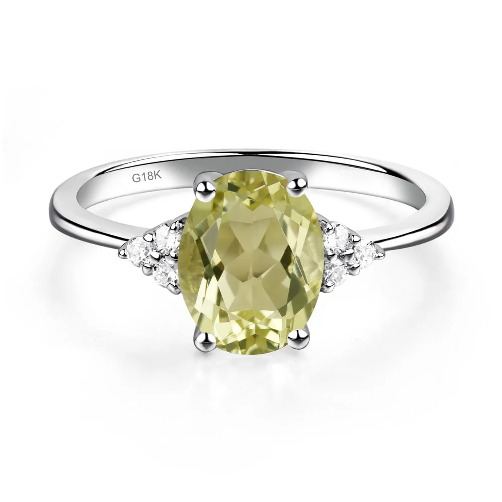 Simple Oval Lemon Quartz Ring - Image 6