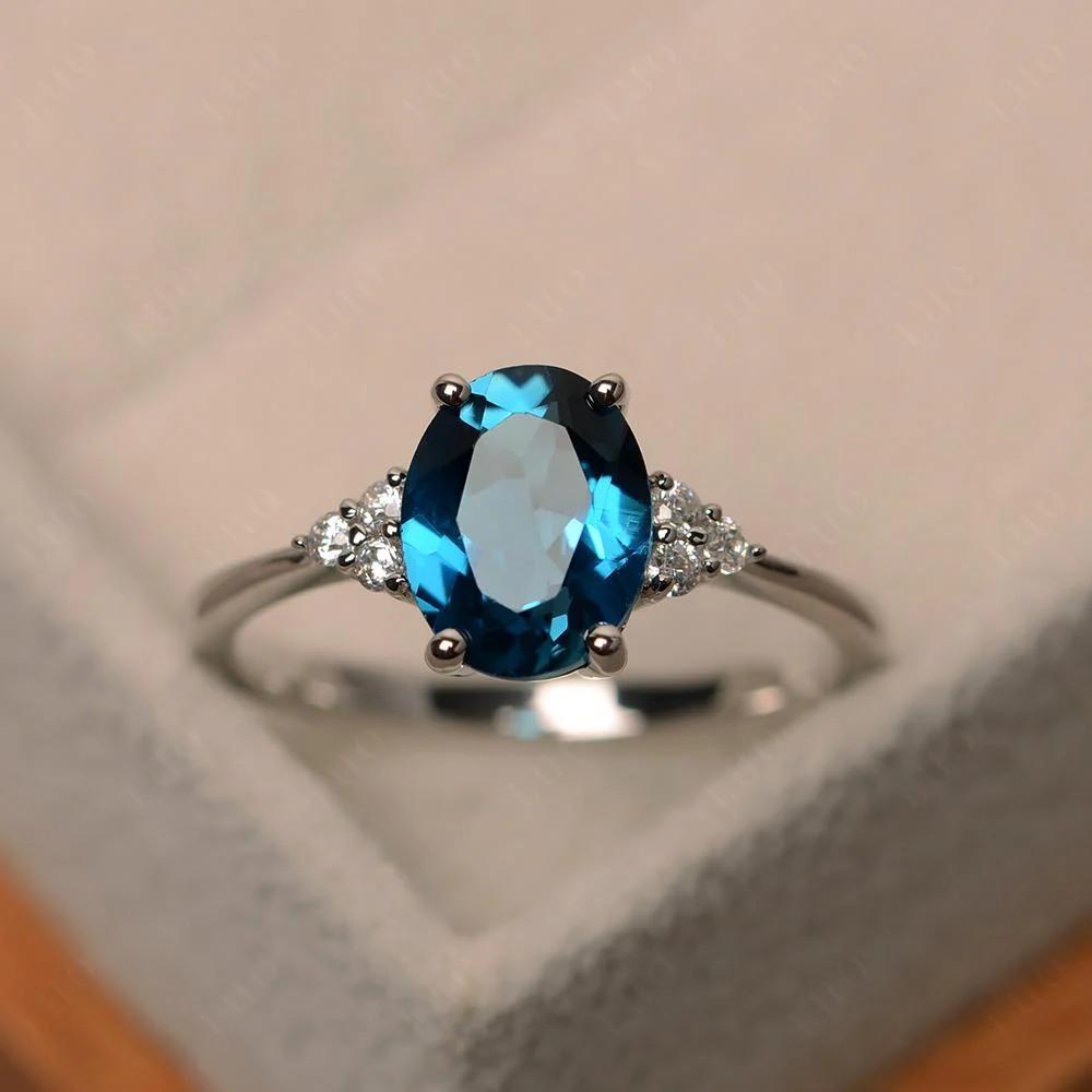 Simple Oval London Blue Topaz Ring - Image 10