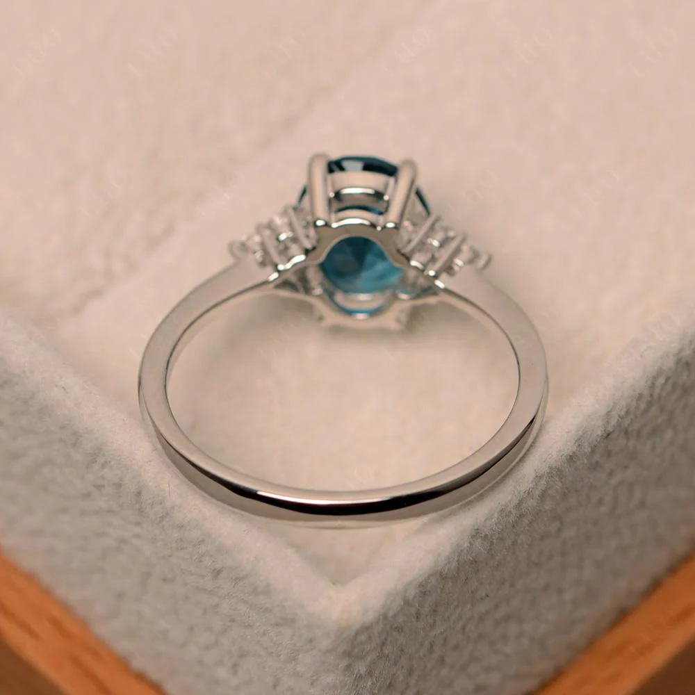 Simple Oval London Blue Topaz Ring - Image 12
