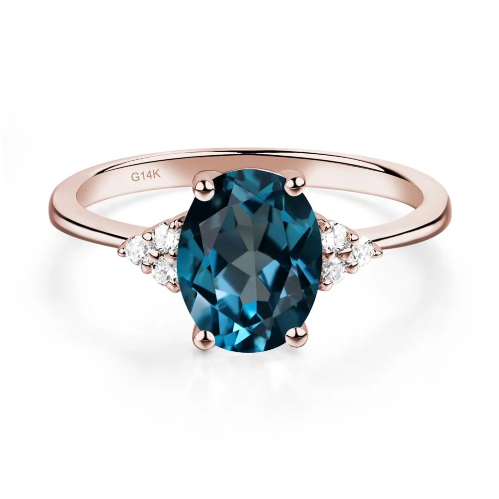 Simple Oval London Blue Topaz Ring - Image 2