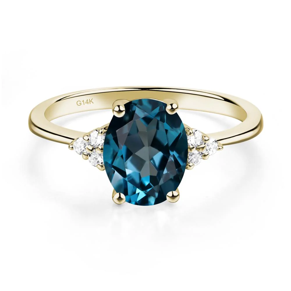 Simple Oval London Blue Topaz Ring - Image 4