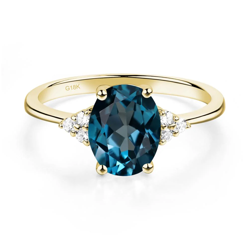 Simple Oval London Blue Topaz Ring - Image 7