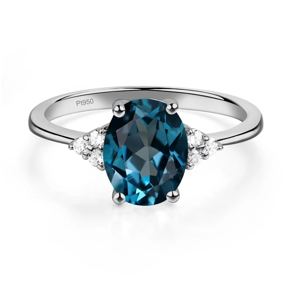 Simple Oval London Blue Topaz Ring - Image 8
