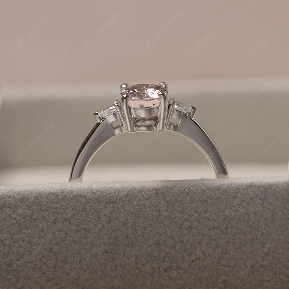 Morganite Oval Engagement Ring - Image 3