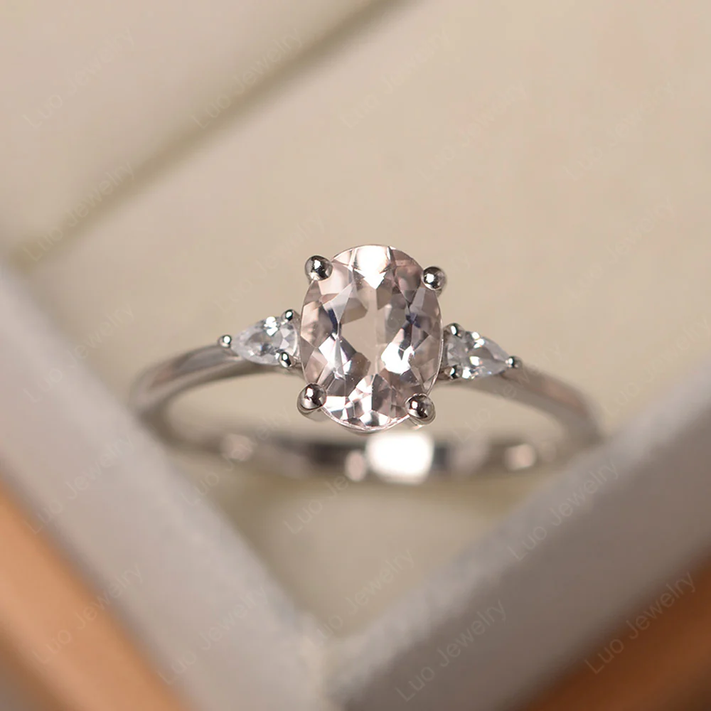 Morganite Oval Engagement Ring - Image 4