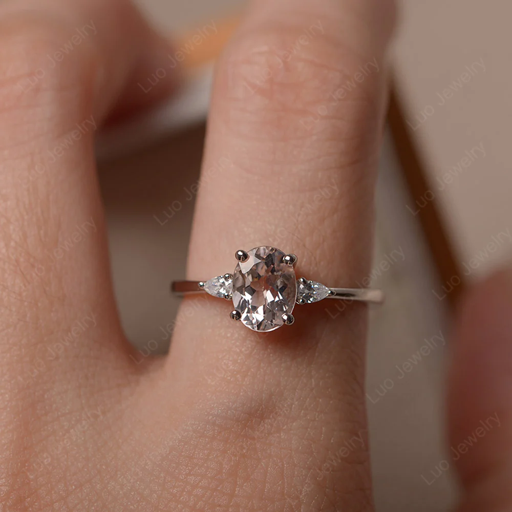 Morganite Oval Engagement Ring - Image 5
