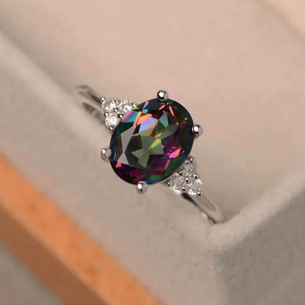 Simple Oval Mystic Topaz Ring - Image 11