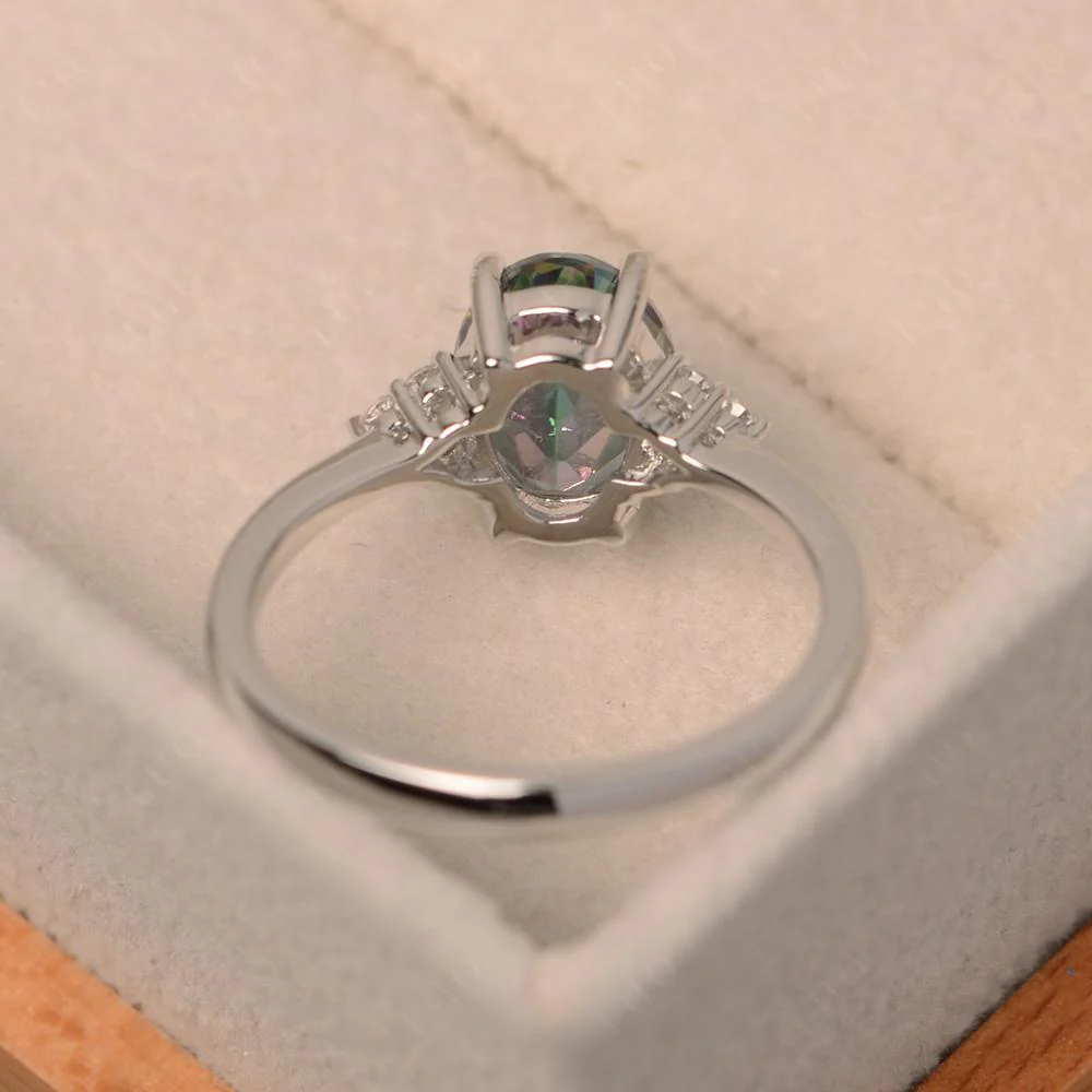 Simple Oval Mystic Topaz Ring - Image 12