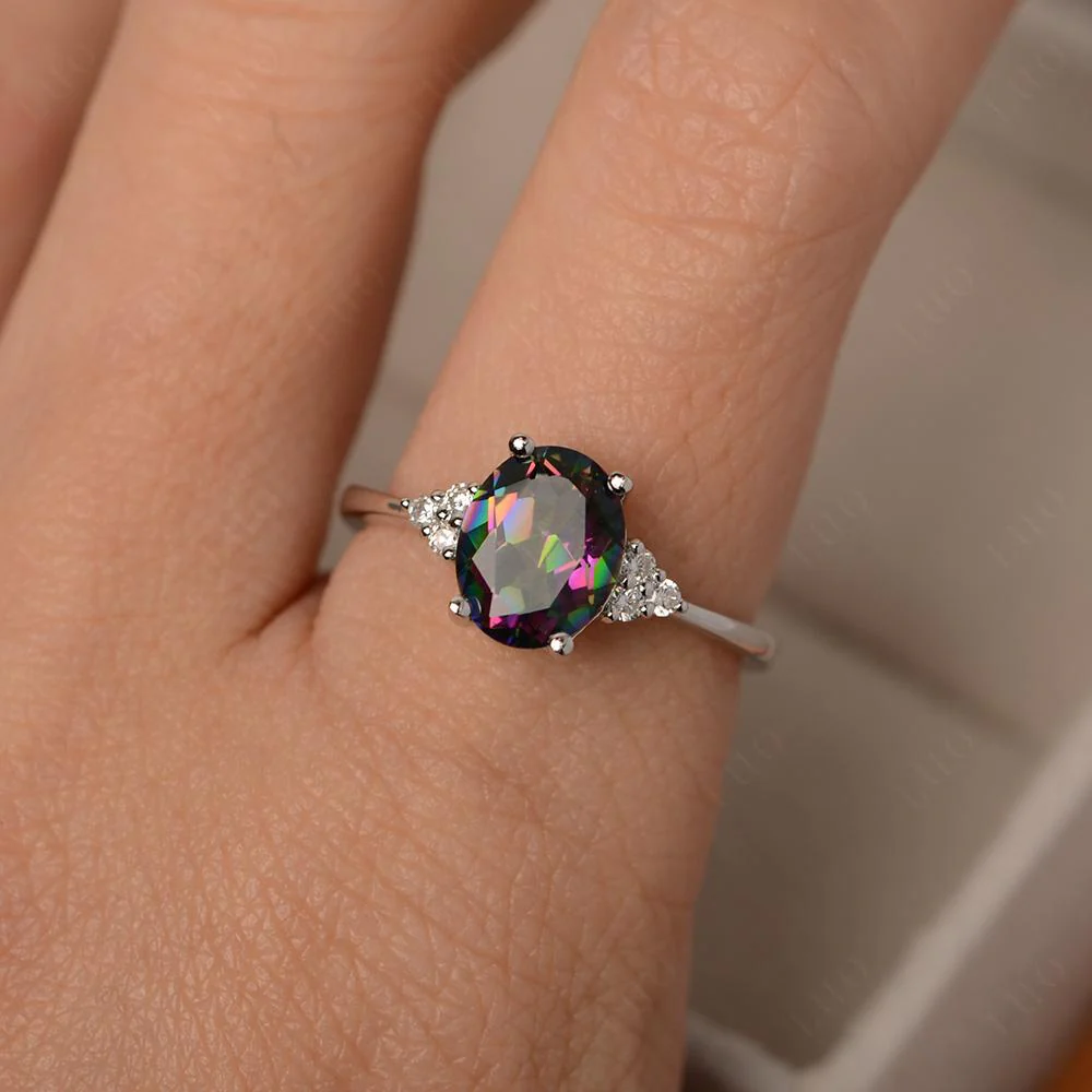 Simple Oval Mystic Topaz Ring - Image 13