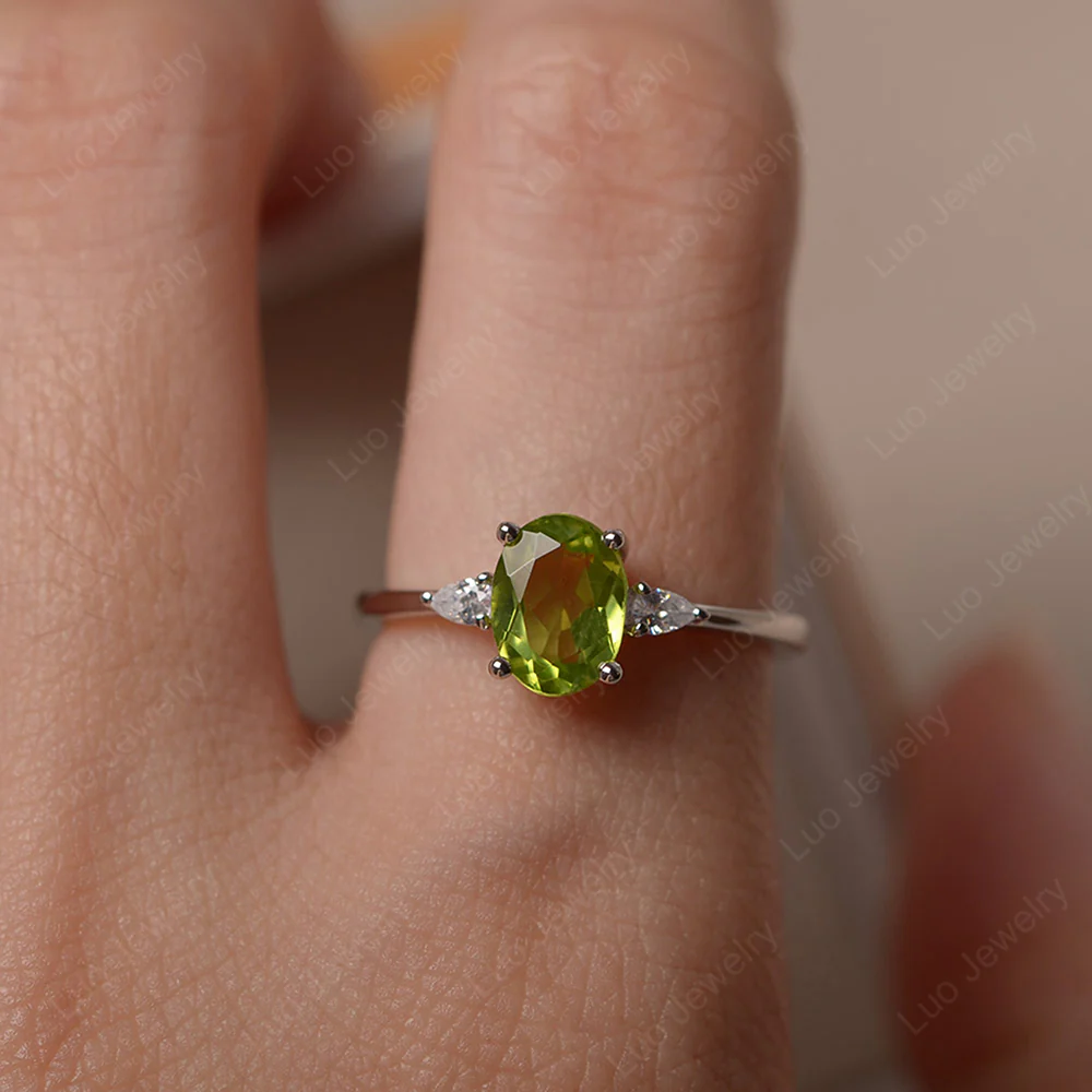 Peridot Oval Engagement Ring - Image 6