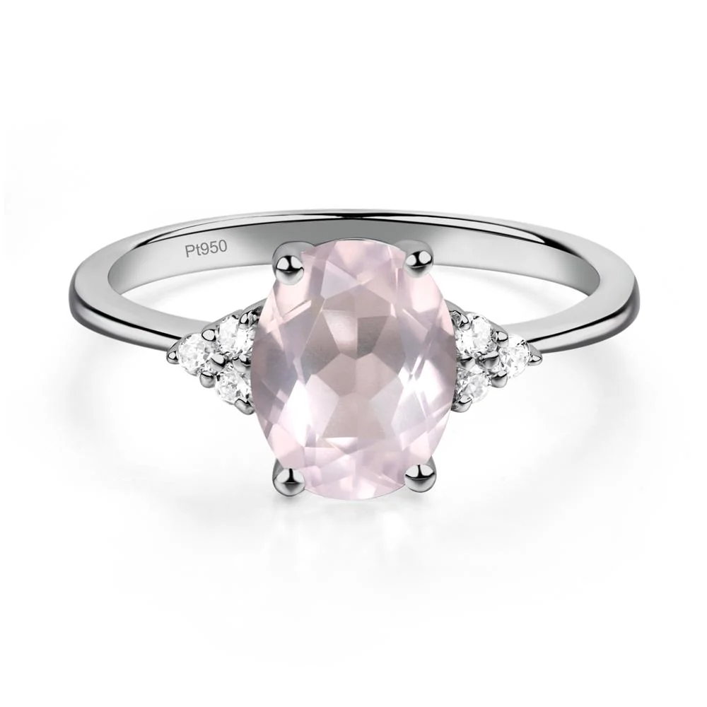 Simple Oval Rose Quartz Ring - Image 8