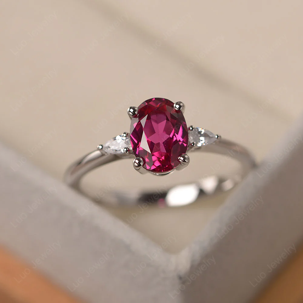 Simple Oval Cut Ruby Ring